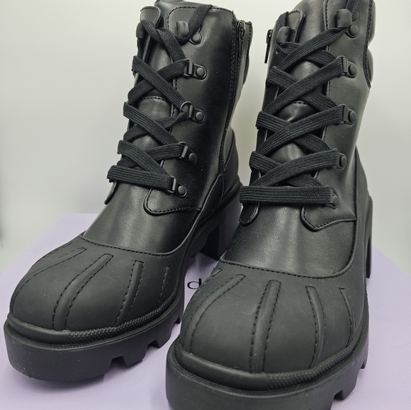 Madden Girl Black Zipper Platform Ankle Boots Size 10 Medium - Picture 3 of 12